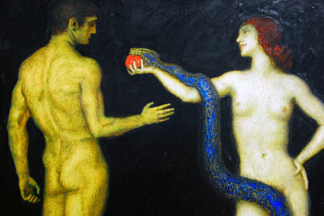 Franz Von Stuck's symbolist painting "Adam and Eve". - Submissão da Esposa Na Lei de Deus